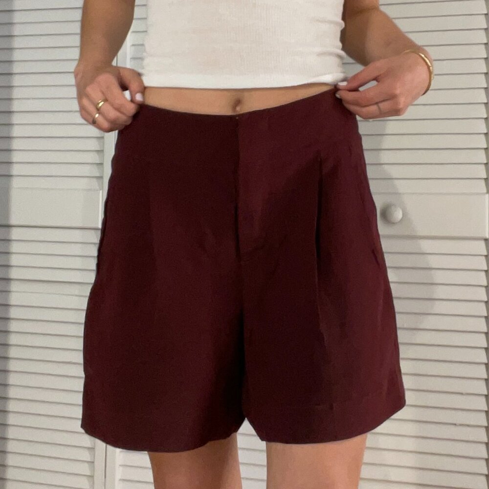 Red Silk Marni Shorts